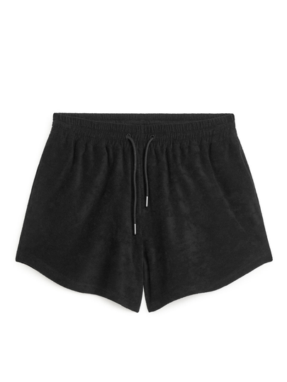 Cotton Towelling Shorts - Black