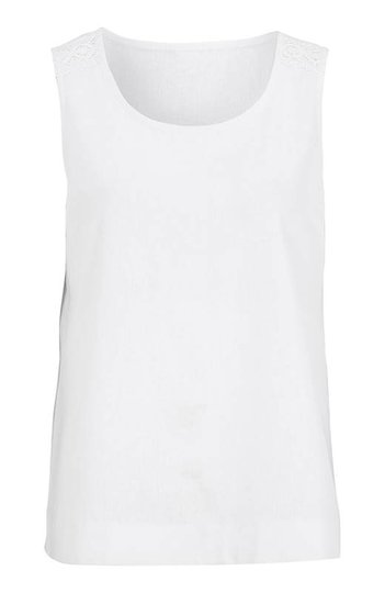 Cellbes Ärmlös blus i linnemix Vit
