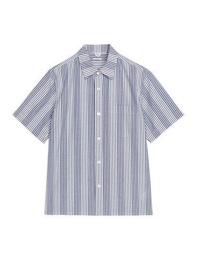 Short-Sleeve Seersucker Shirt - Blue