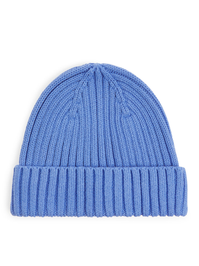 Rib Knit Baby Beanie - Blue