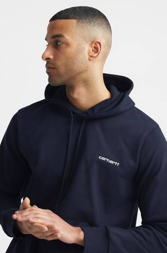 Carhartt WIP Hoodie Hooded Script Embroidery Sweat Blå