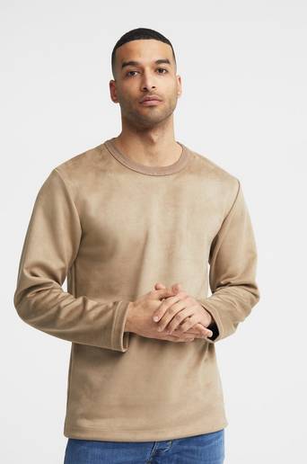 Human Scales Sweatshirt Wilmer L/S Vegan Suede Grå