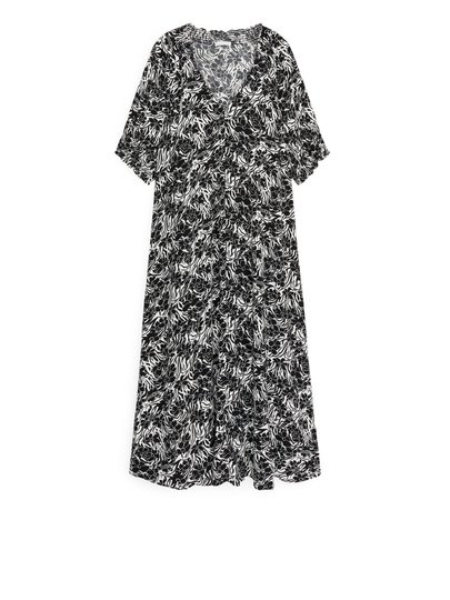 Printed Kaftan Dress - White