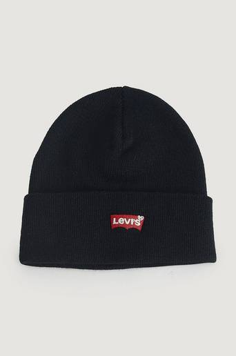 Levi's Mössa Red Batwing Embroidered Slouchy Beanie Svart