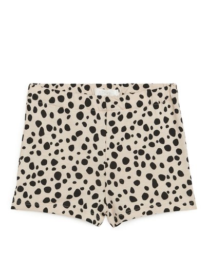 Printed Jersey Shorts - Beige