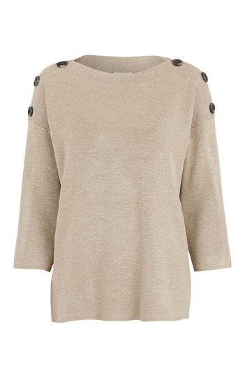 Freequent Stickad tröja Ani Beige Melange