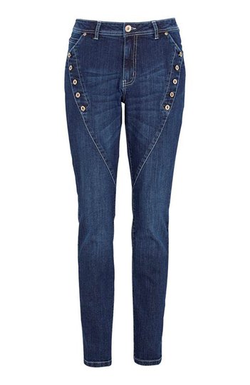 Cellbes Boyfriendbyxa med knappdekor Mörkblå Denim