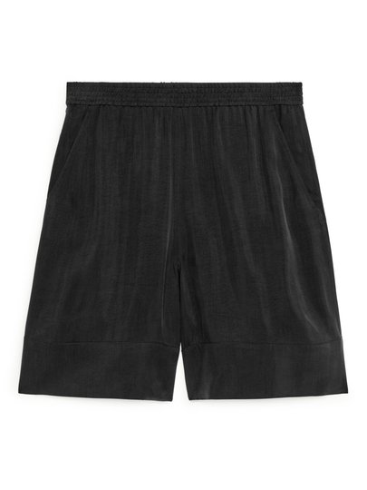 Fluid Cupro Shorts - Black