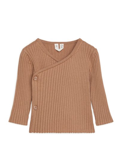 Cotton Wool Wrap Cardigan - Orange