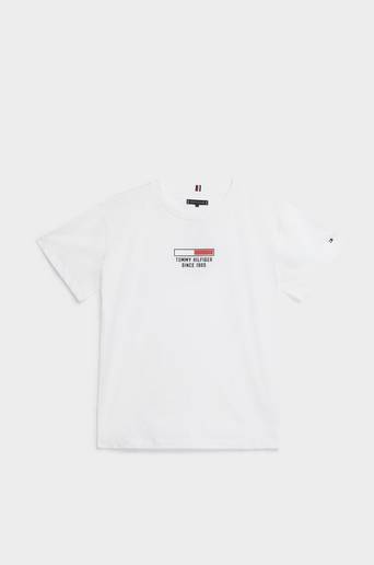 Tommy Hilfiger T-shirt Flag Logo Tee S/S Vit