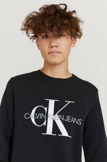 Calvin Klein Sweatshirt Monogram Logo Sweatshirt Svart