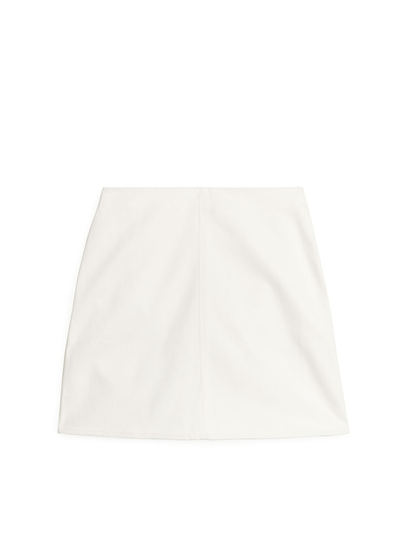 Cotton Twill Mini Skirt - White
