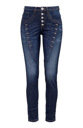 Cellbes Boyfriend byxa med strassdetaljer Mörkblå Denim
