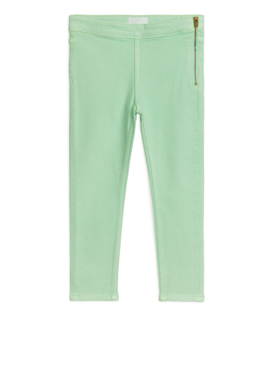 Cotton Blend Jeggings - Green