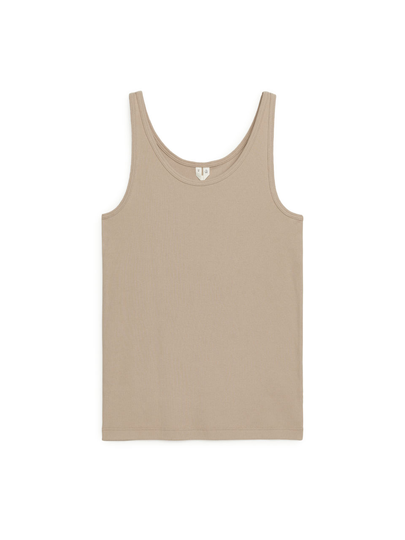 Rib Tank Top - Beige