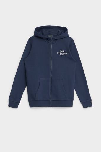Peak Performance Hoodie Jr Original Zip Hood Blå