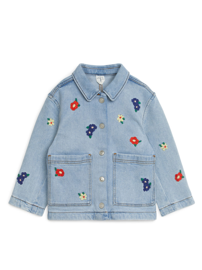 Embroidered Denim Overshirt - Blue