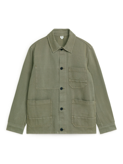 Overdyed Twill Overshirt - Green