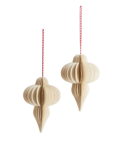 Honeycomb Ornaments 9 cm - White