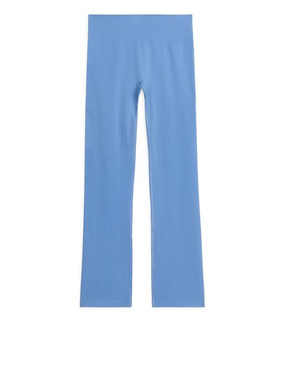 Flared Seamless Leggings - Blue