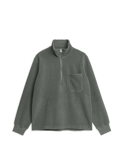 Half-Zip Fleece Jumper - Grey
