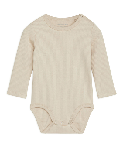 Cotton Lyocell Bodysuit - Beige