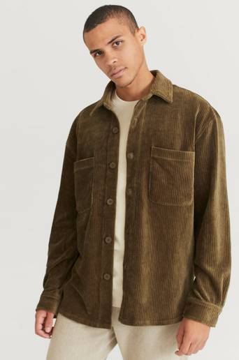 Studio Total Overshirt Relaxed Soft Cord Overshirt Grön