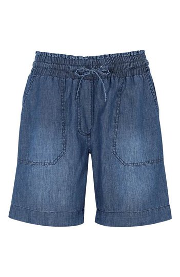 Cellbes Denimshorts med resår i midjan Blå denim