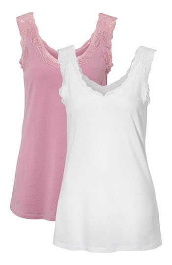 Cellbes Linne 2-Pack Gammalrosa Vit