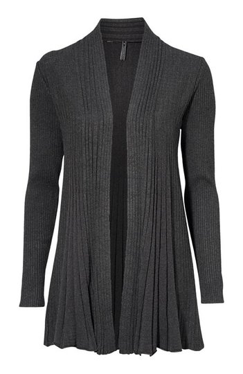 Freequent Cardigan Claudisse lång Mörk gråmelange