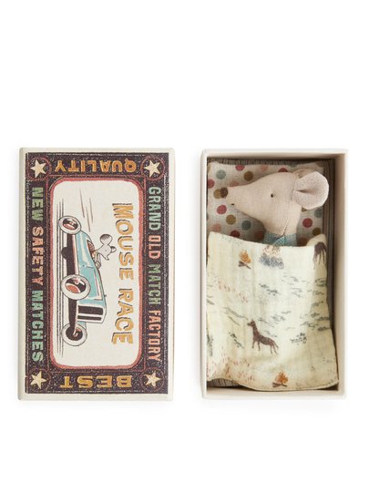 Maileg Mouse Little Brother in Box - Turquoise