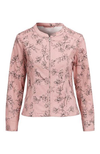 Cellbes Blommig stretchig jacka Rosa Mönstrad