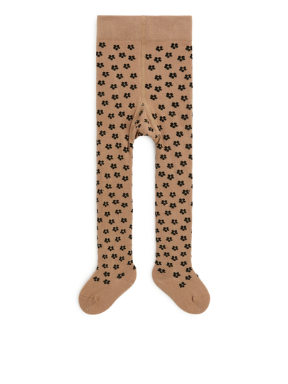 Print Tights - Beige