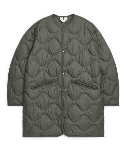 Quilted Down Liner Coat - Green