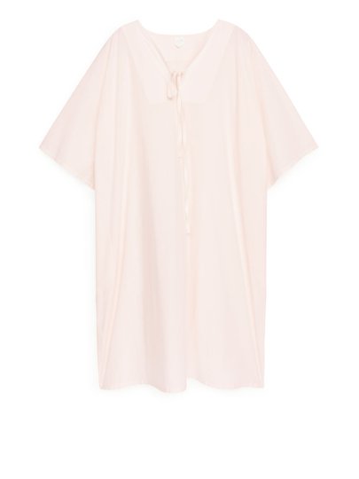 Relaxed Cotton Tunic Dress - Pink