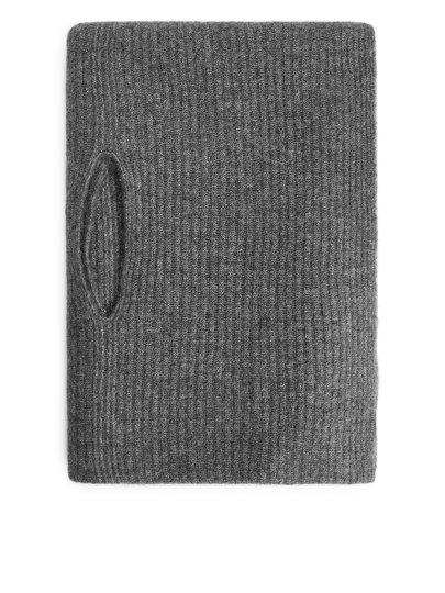 Alpaca Blend Twist Scarf - Grey
