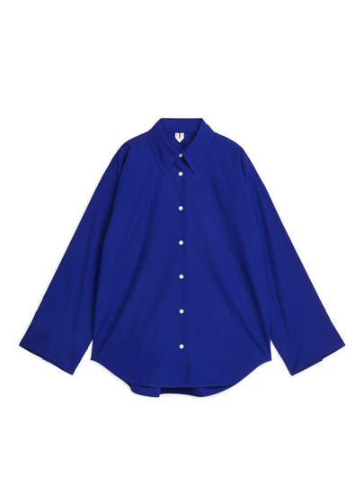 Relaxed Poplin Shirt - Blue