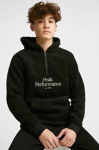 Peak Performance Hoodie JR Original Pile HZ Hood Svart