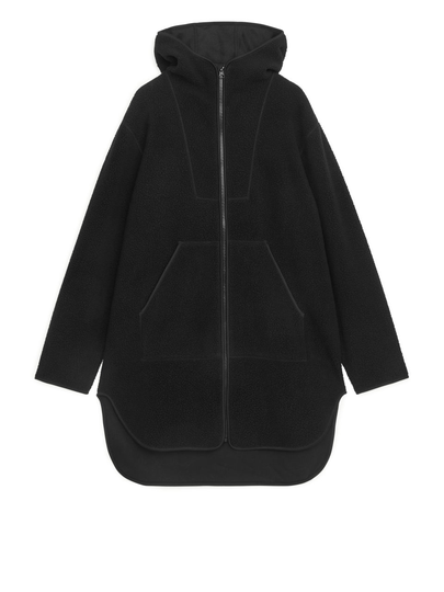Long Fleece Jacket - Black