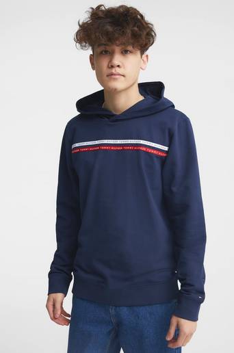 Tommy Hilfiger Hoodie Tommy Tape Hoodie Blå