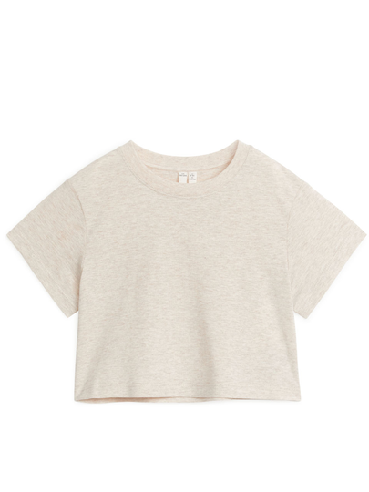 Cropped T-Shirt - Beige