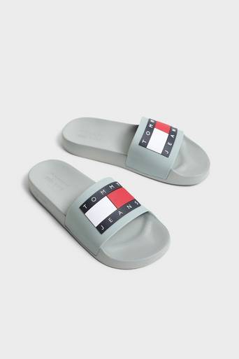 Tommy Hilfiger Sandaler Tommy Jeans Mens Flag Pool Slide Grå