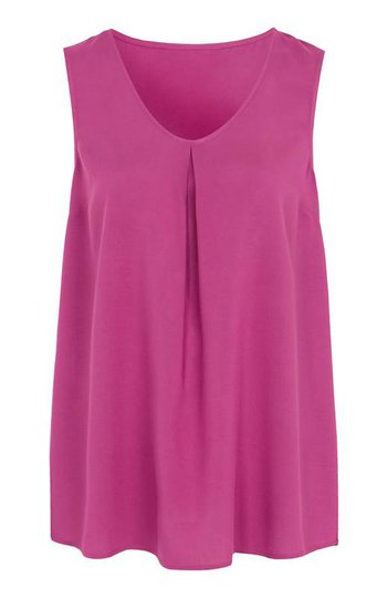 Cellbes Vävt linne med motveck Fuchsia