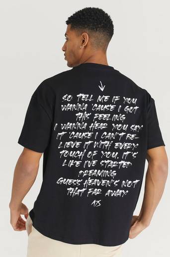 A7S Tee Back Print Lyrics Svart