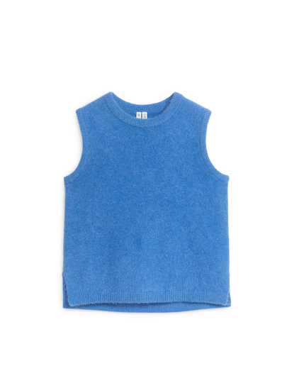 Alpaca Blend Vest - Blue