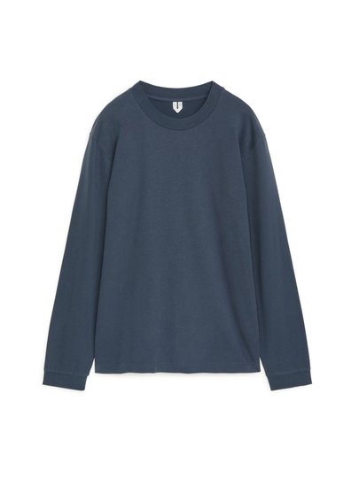 Long-Sleeved Organic Cotton T-Shirt - Blue
