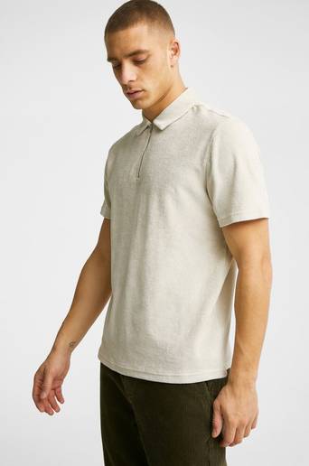 Studio Total T-Shirt Terry 1/2 Zip Tee Beige