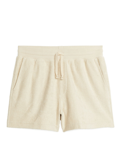 Cotton Towelling Shorts - Beige