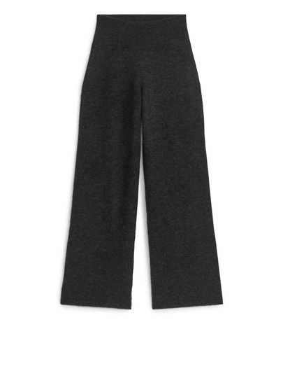 Knitted Alpaca Trousers - Grey