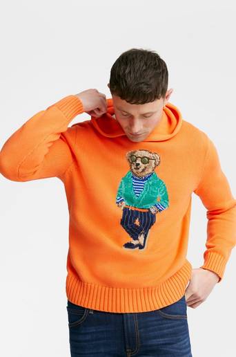 Polo Ralph Lauren Hoodie Bear Knit Hoodie Orange